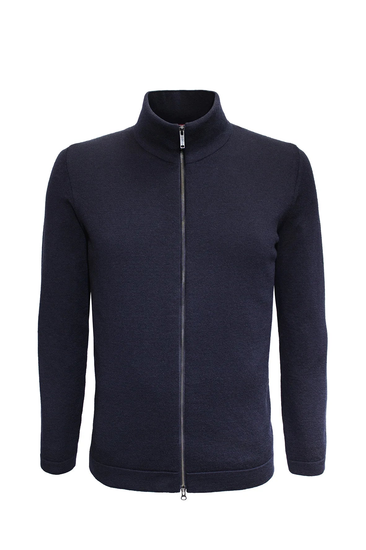 Phil Petter Zippjacke Schwarz aus Merinowolle mit Stretchanteil